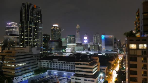 Бангкок в Таїланді Нічне місто — стокове відео