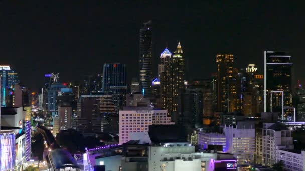 Bangkok city in Thailand at night — Stock Video