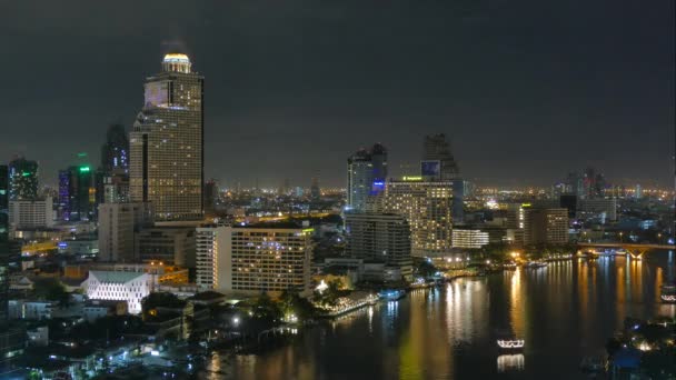 Bangkok ville en Thaïlande la nuit — Video