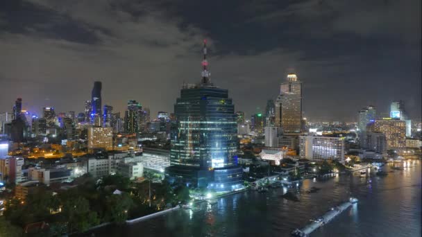 De stad Bangkok in Thailand's nachts — Stockvideo