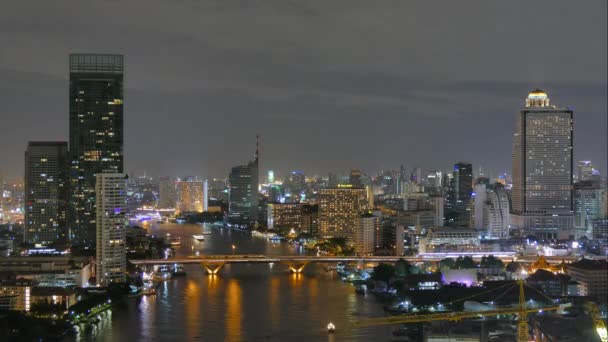 Bangkoku w Tajlandii w nocy — Wideo stockowe