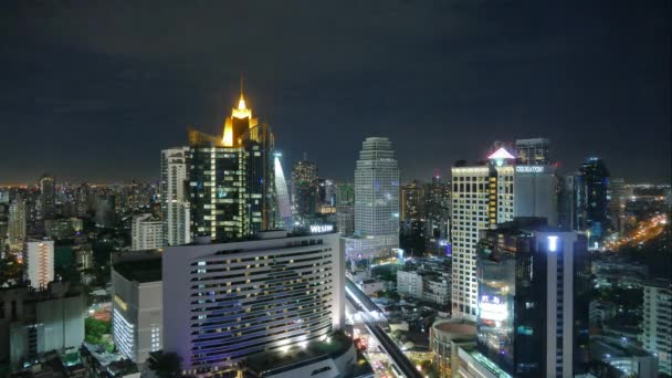 De stad Bangkok in Thailand's nachts — Stockvideo