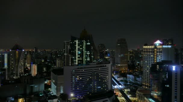 Η πόλη Μπανγκόκ της Ταϊλάνδης τη νύχτα — Αρχείο Βίντεο
