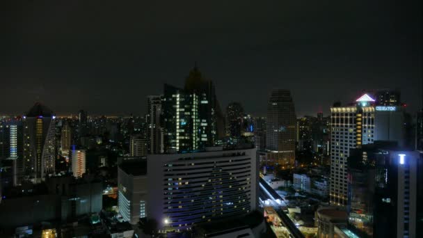 Bangkok ciudad en Tailandia por la noche — Vídeos de Stock