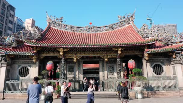 Taipei Taiwan Noviembre 2018 Templo Long Shan Durante Día — Vídeos de Stock