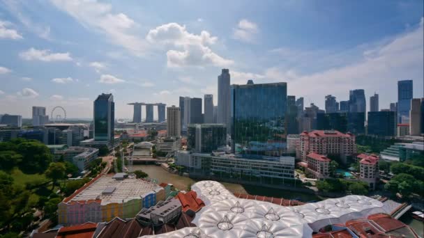 シンガポール 2019年1月16日 美しい時間経過シンガポールの都市のスカイラインとマリーナベイサンズの景色 — ストック動画