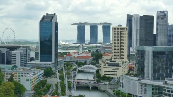 Vista Marina Bay Sands Complejo Integrado Frente Marina Bay Singapur — Vídeos de Stock