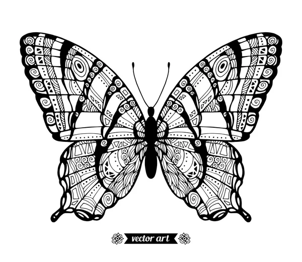 Umriss monochrome Schmetterling — Stockvektor