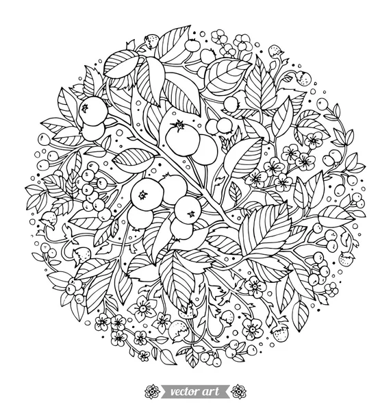 Rounded floral pattern — Stock Vector