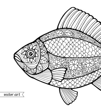 Süs grafik soyut balık