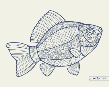 Süs grafik soyut balık