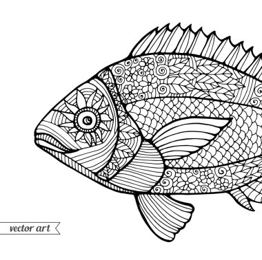 Süs grafik soyut balık