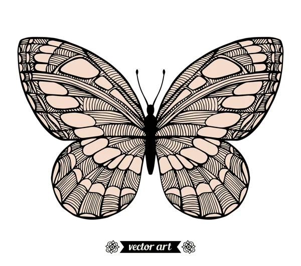 Farfalla monocromatica muta — Vettoriale Stock