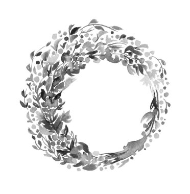 Sulu Boya tek renkli çelenk