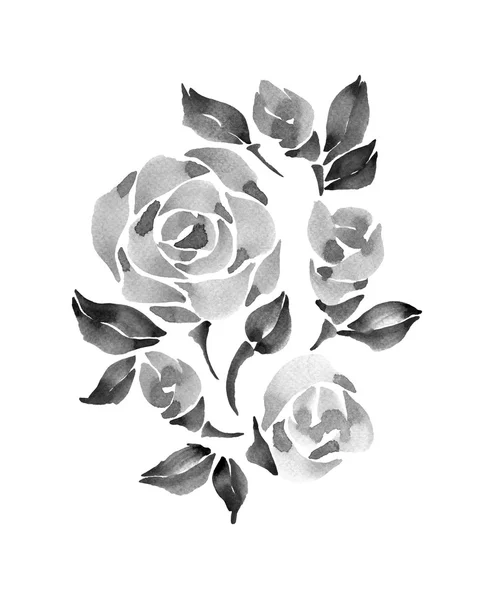 Gyönyörű akvarell rózsák — Stock Fotó