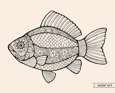 Tek renkli soyut balık