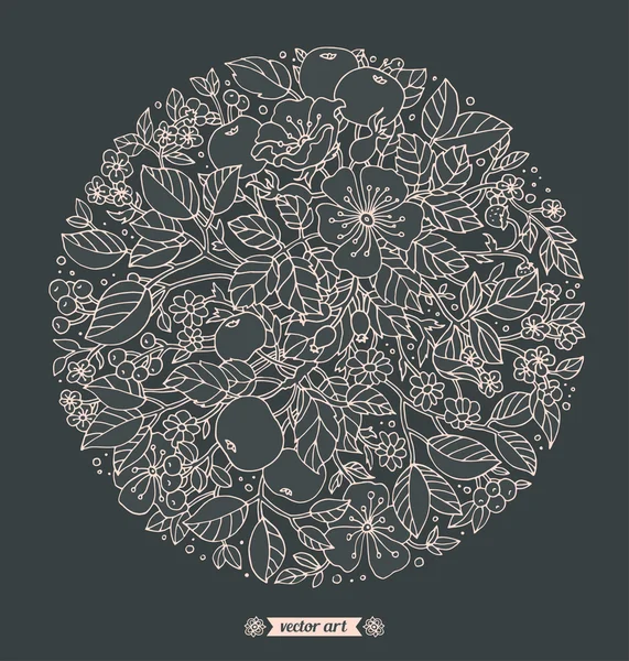 Красивый круглый цветочный узор — стоковое фото