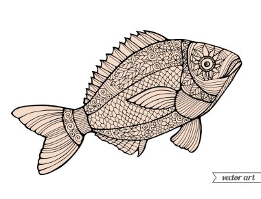 Süs grafik soyut balık