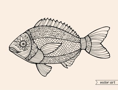 Süs grafik soyut balık