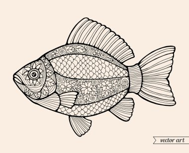 Süs grafik soyut balık