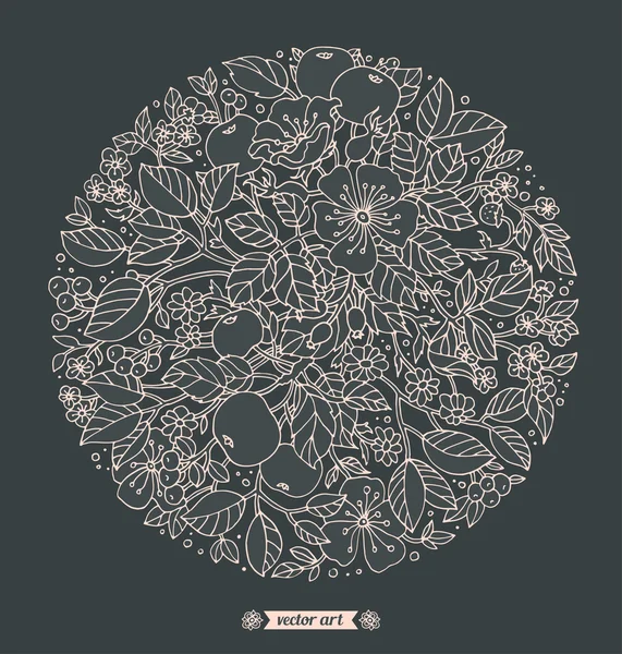 Afgeronde bloemmotief — Stockvector