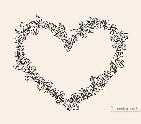 Patrón natural en forma de corazón — Vector de stock