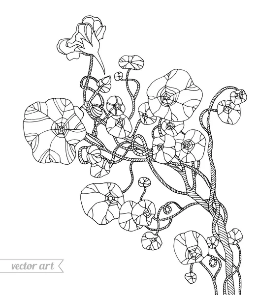 Absztrakt virágok és levelek — Stock Vector