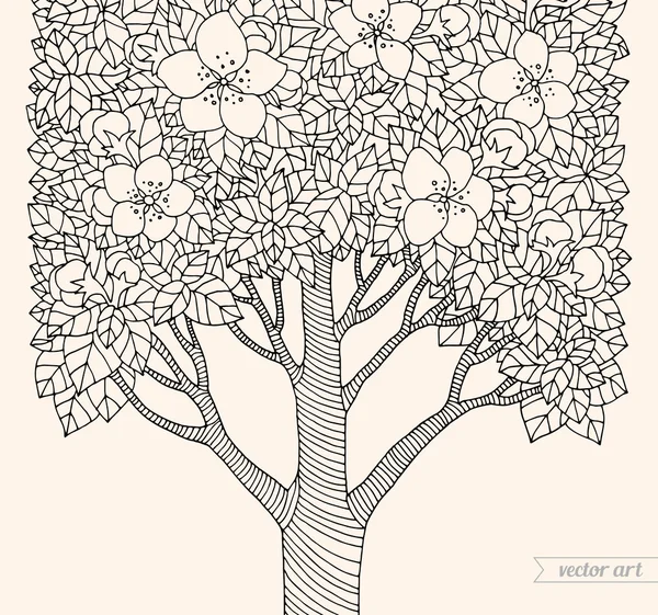 Simple arbre monochrome — Image vectorielle