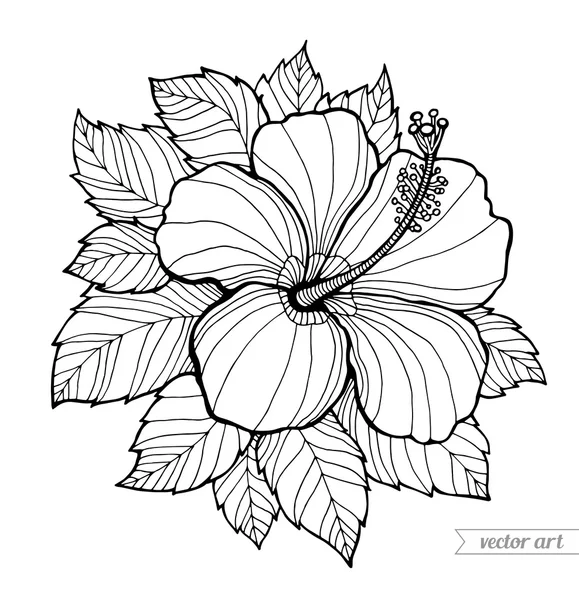 Eenvoudige monochroom abstract flower — Stockvector