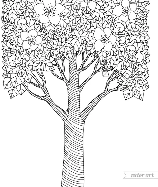 Simple árbol monocromo — Archivo Imágenes Vectoriales