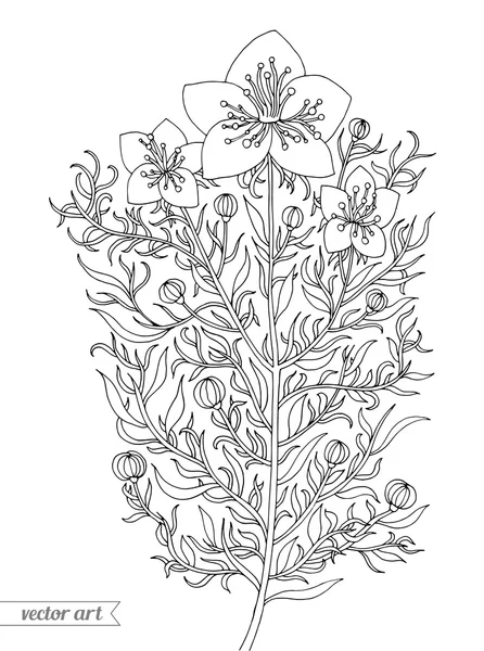 Fleurs abstraites sur branche — Image vectorielle