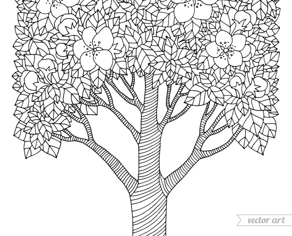 Eenvoudige monochrome boom — Stockvector