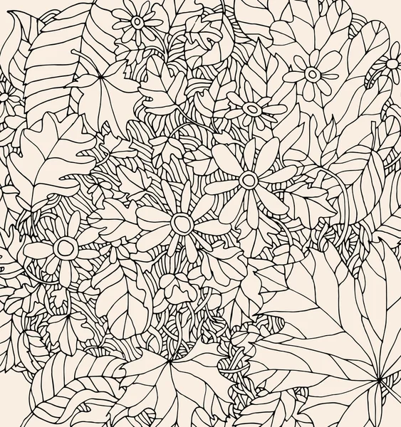 Начерк монохромного квіткового візерунка — стоковий вектор