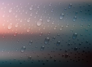 Water drops isolated on colorful background