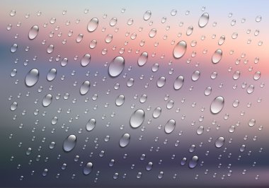 Water drops isolated on colorful background
