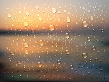 Water drops isolated on colorful background
