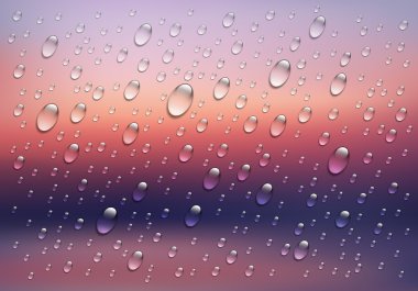 Water drops isolated on colorful background