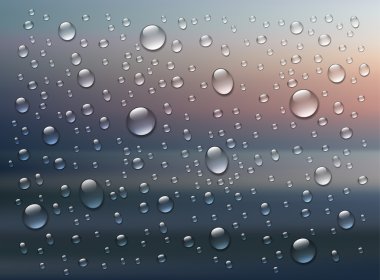 Water drops isolated on colorful background