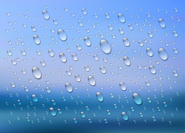 Water drops isolated on colorful background