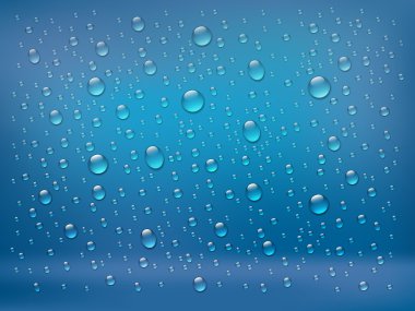 Water drops isolated on colorful background