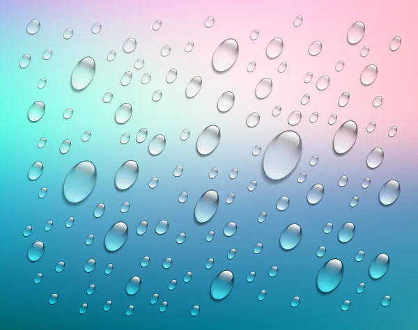 Water drops isolated on colorful background — Stockvector