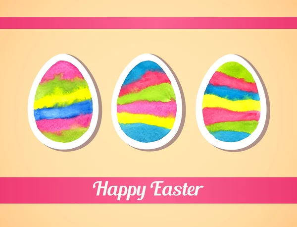 Coloridos huevos de Pascua acuarela — Vector de stock