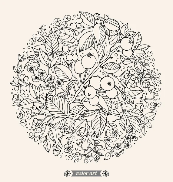 Rounded floral pattern — Stock Vector