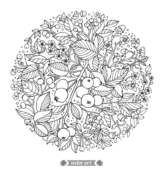 Afgeronde bloemmotief — Stockvector