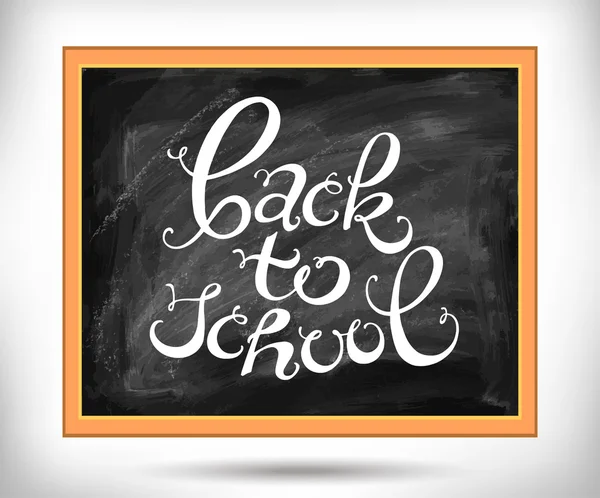 Back to school lettering written with chalk — Stock Vector