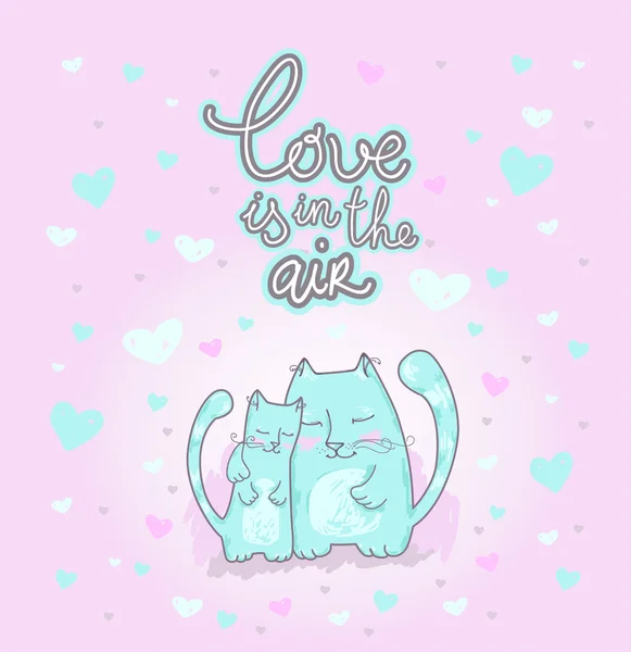 Cute cat. Love is in the air — Wektor stockowy