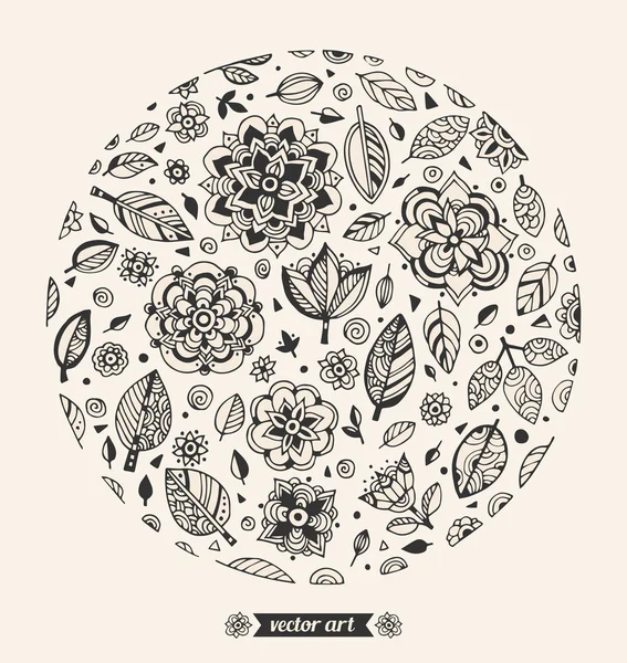 Arrondis à motif floral — Image vectorielle