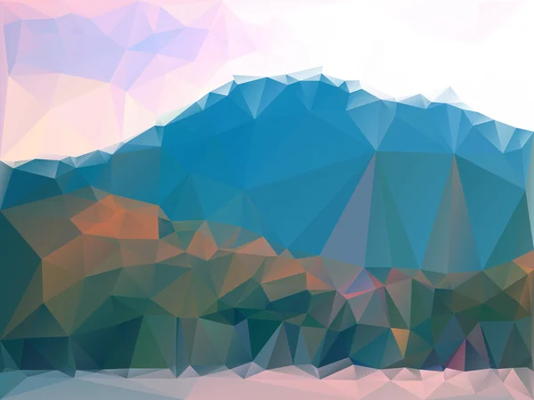 Montañas, cielo. Fondo del triángulo — Vector de stock