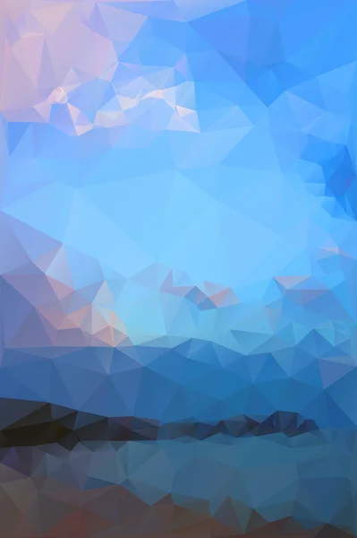 Mountains, sea, sky. Triangle background — Stock vektor