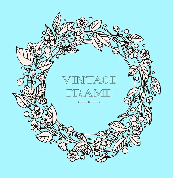 Wreath of forest flowers — Vector de stock